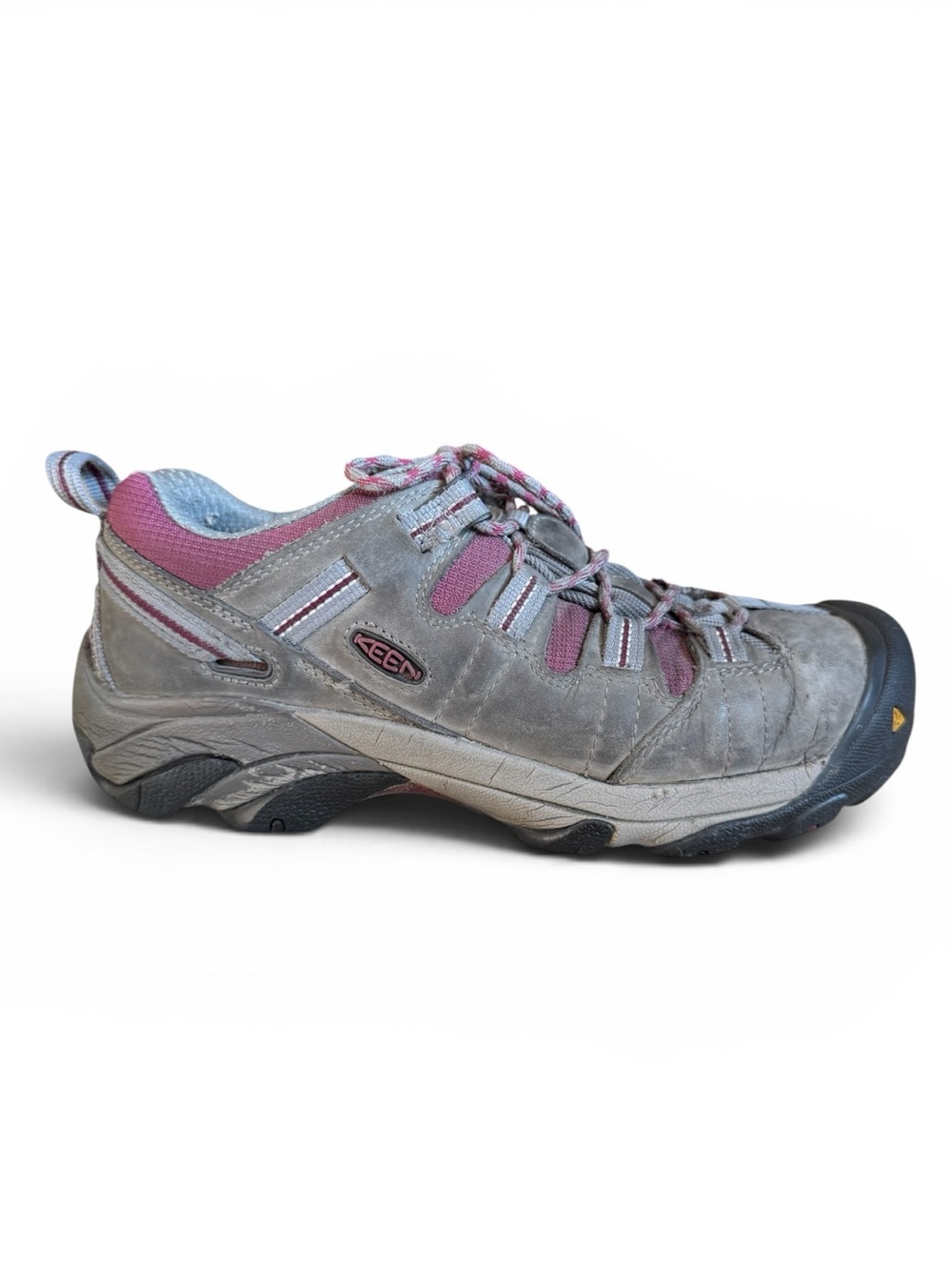 KEEN Utility Detroit Waterproof Steel Toe Work Sneakers Gray Purple Shoes 9.5